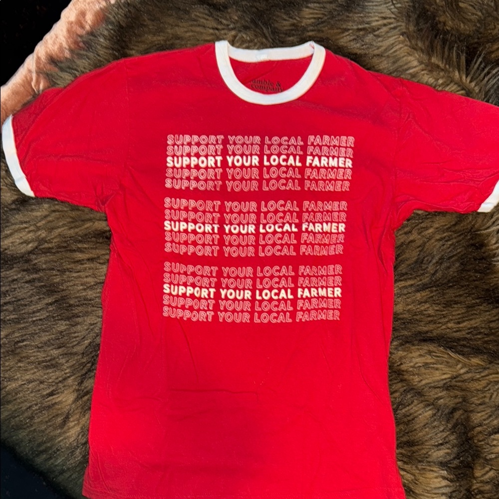 Red “Support your local Farmer” t-shirt